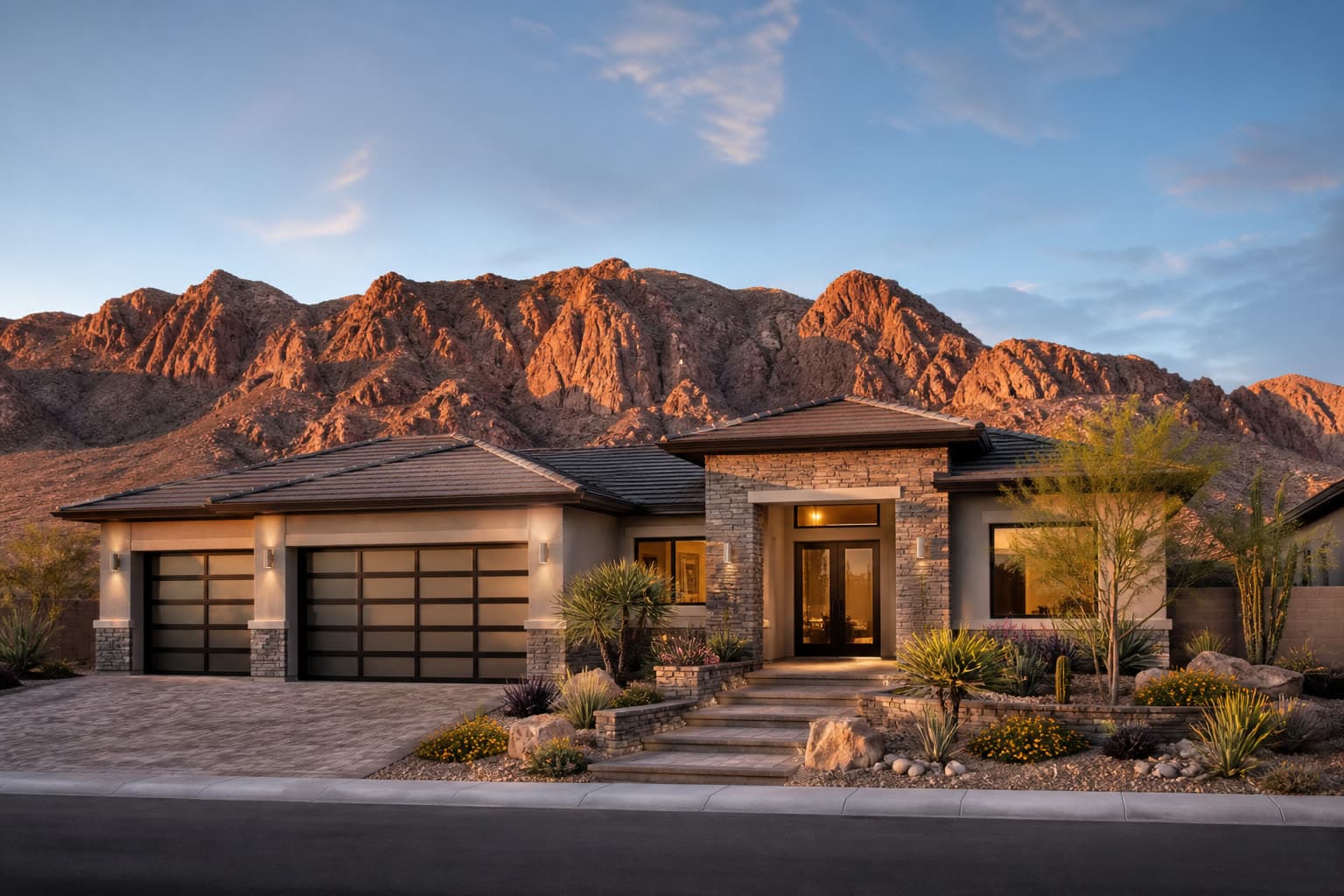 Wide Las Vegas family home exterior suggesting a 4-5 bedroom floor plan