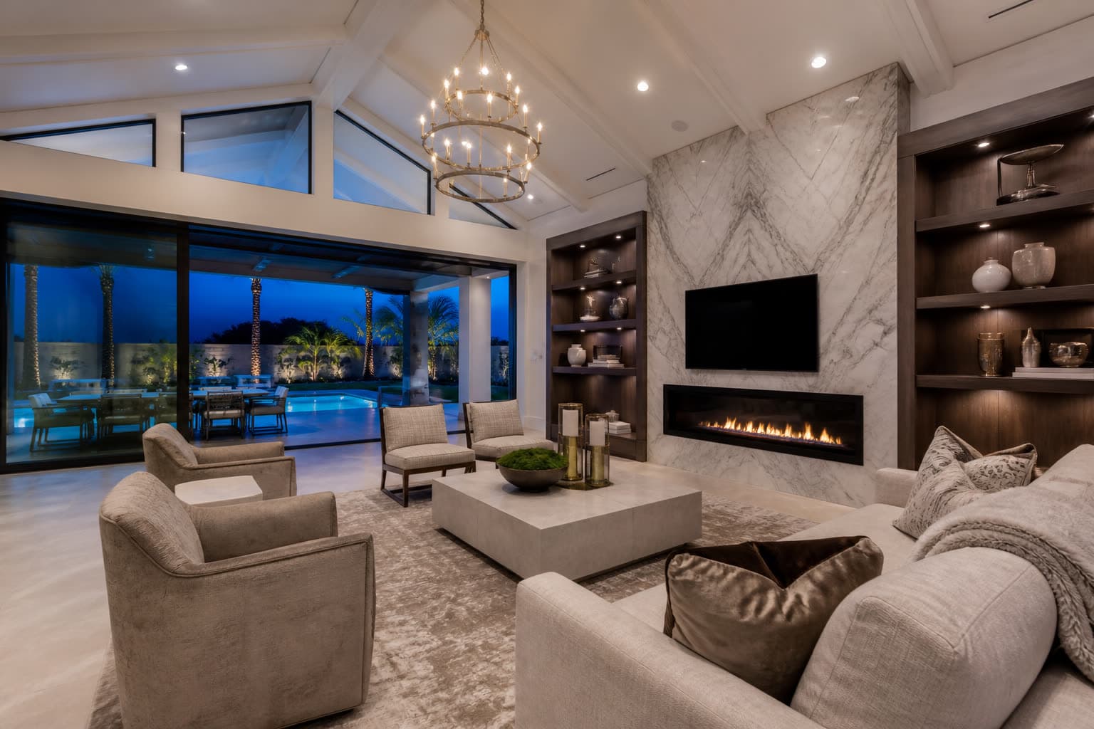 Staged Las Vegas living room prepared for listing photos