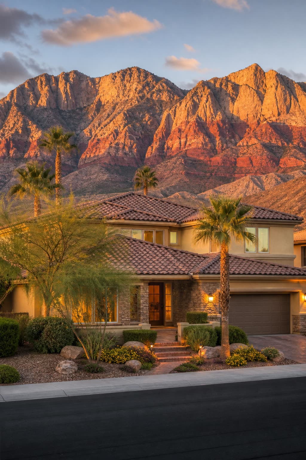 Summerlin Las Vegas home with Red Rock mountains behind