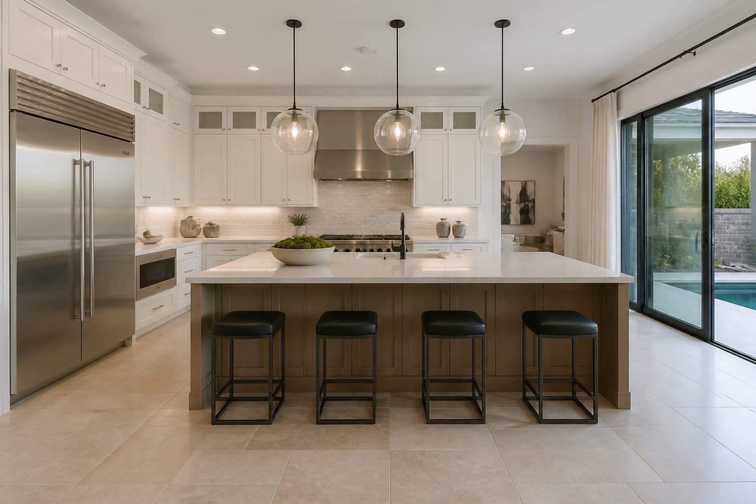 Open kitchen and great room in a Las Vegas family home